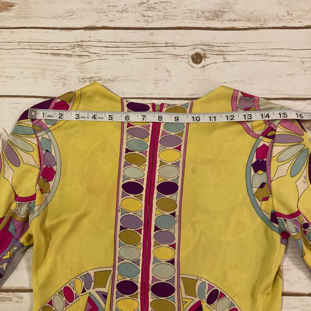 Vintage Neiman Marcus Trophy Room Emilio Pucci Colorful Mod Silk Sheath Dress - Picture 7 of 15
